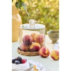 Ib Laursen Glasklokke m/rattanbund mundblst