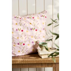 Ib Laursen Pudebetr�k rosa m/havens blomster - 60x60 cm