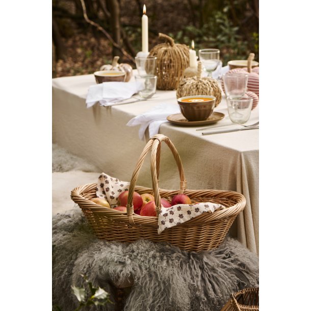 Ib Laursen Kurv oval m/2 hanke p tvrs, natur