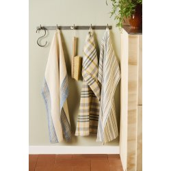 Ib Laursen Viskestykke Celine hvid m/blt og beige mnster