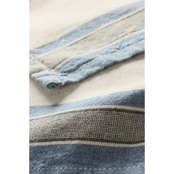 Ib Laursen Viskestykke Walter natur m/bl og gr striber i siderne