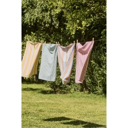 Ib Laursen Viskestykke Linus m/mustard og lyserde brede striber