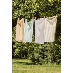 Ib Laursen Viskestykke Linea m/mustard og lyserde smalle striber