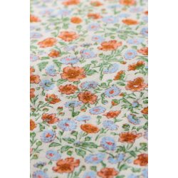 Ib Laursen Pudebetr�k m/lysebl� og rustfarvede blomster - 60x60 cm