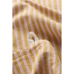 Ib Laursen Viskestykke Linea m/mustard og lyserde smalle striber