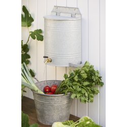 Ib Laursen Vandbeholder t/v�g m/hane og s�beholder zink 10,5 lt