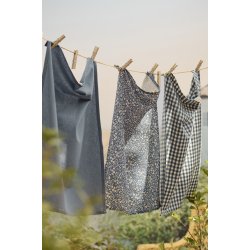 Ib Laursen Viskestykke Paula mrkebl m/naturfarvede blomster