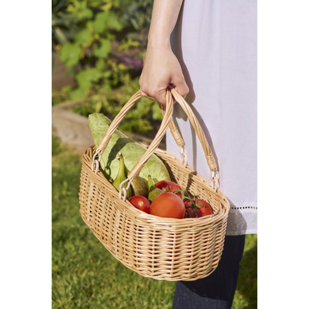 Ib Laursen Kurv m/2 bev�gelige hanke oval, natur