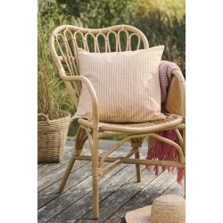 Ib Laursen Pudebetr�k Linea m/mustard og lyser�de smalle striber 50x50 cm