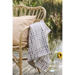 Ib Laursen Pudebetr�k Linea m/mustard og lyser�de smalle striber 50x50 cm