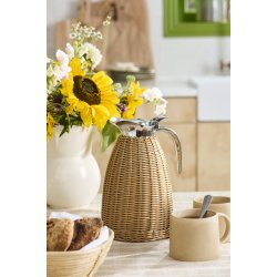 Ib Laursen Termokande brun polyrattan h�ndflettet 1,5 ltr