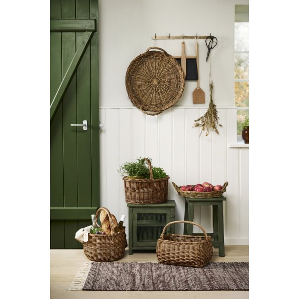 Ib Laursen Kurv m/hank p� tv�rs oval, hel pil