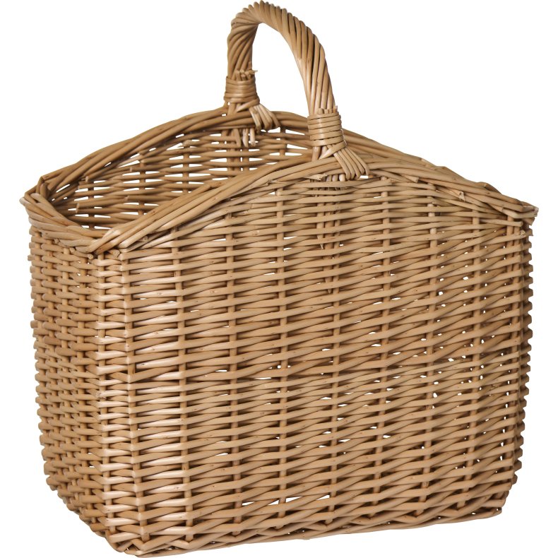 Ib Laursen Kurv aflang m/hank p tvrs, bredsider flettet op i en spids