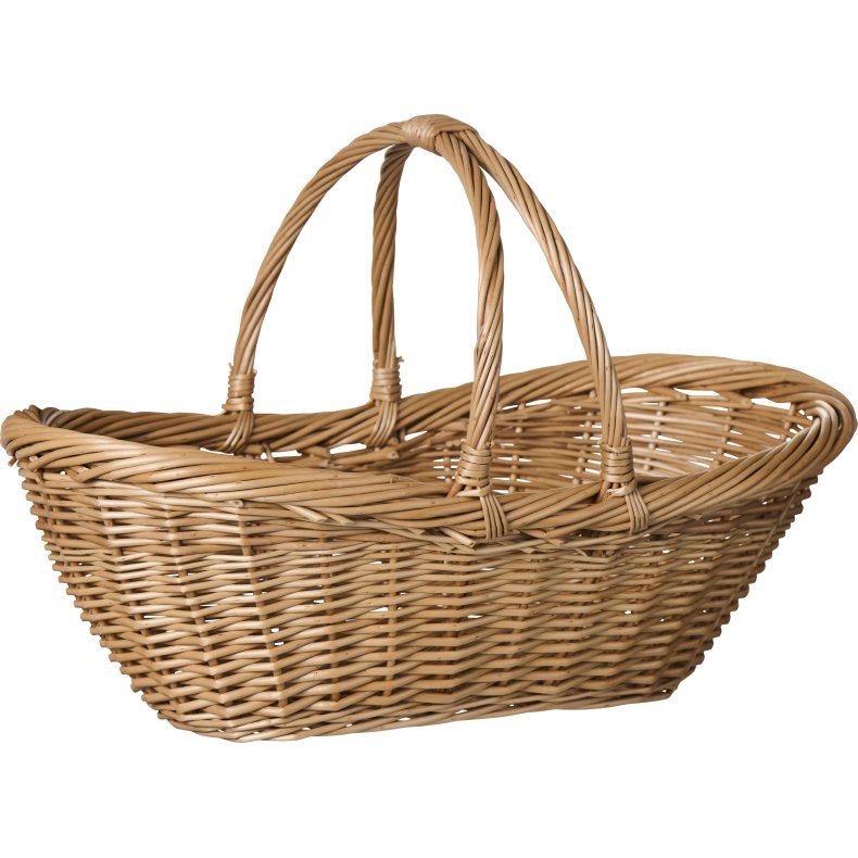 Ib Laursen Kurv oval m/2 hanke p tvrs, natur