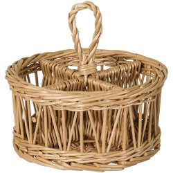 Ib Laursen Kurv m/4 rum og hank rund, natur