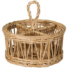 Ib Laursen Kurv m/4 rum og hank rund, natur