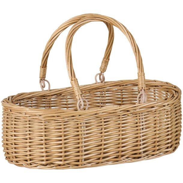 Ib Laursen Kurv m/2 bev�gelige hanke oval, natur