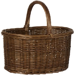 Ib Laursen Kurv m/hank p� tv�rs oval, hel pil