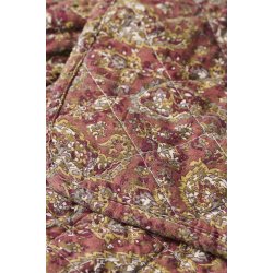 Ib Laursen Quilt rosa m/gr�nt, gr�t og m�rkrosa paisleym�nster 130x180cm