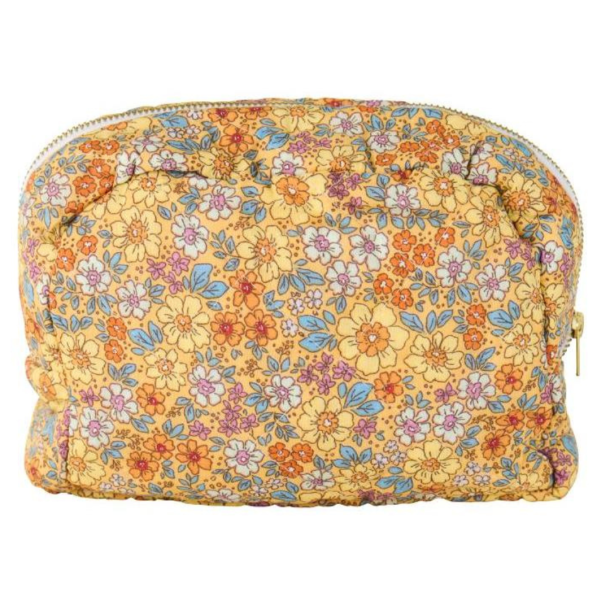 Ib Laursen Quiltet toilettaske - Gule og orange blomster