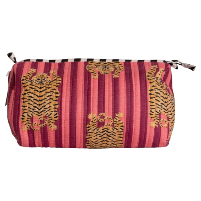 Au Maison Kosmetiktaske, Artisan, tigre-pink/sort