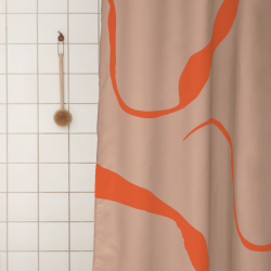 Mette Ditmer NOVA ARTE Badeforhng Latte/Orange 150 x 200 cm