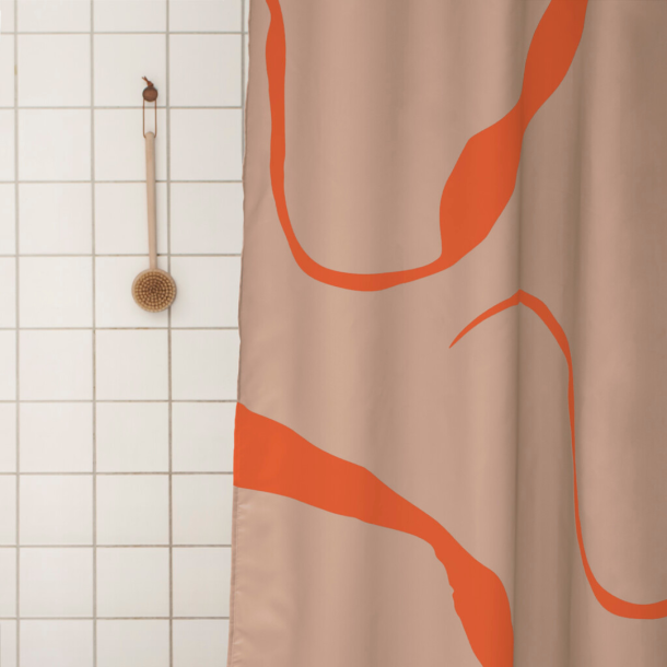 Mette Ditmer NOVA ARTE Badeforhng Latte/Orange 150 x 200 cm