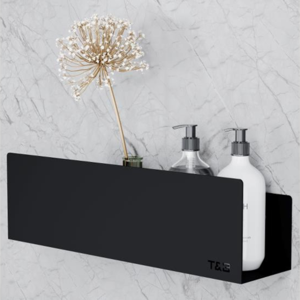 Nortiq T&B selvklbende hylde, Medium T2 - Mat sort