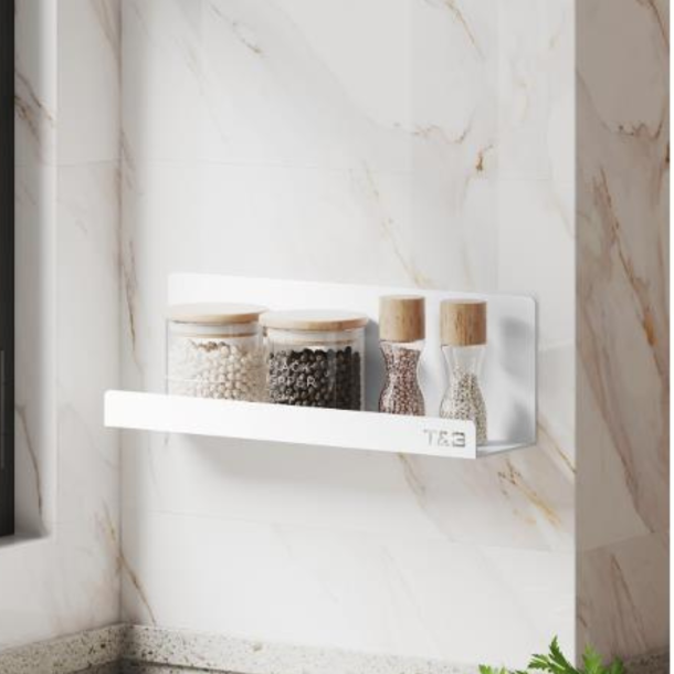 Nortiq T&B selvklbende hylde, Medium T4 - Mat hvid