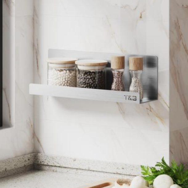 Nortiq T&B selvklbende hylde, Medium T4 - Brstet Alu