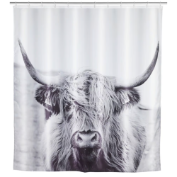 Wenko badeforh�ng 180x200 cm , Yak - Hvid/sort