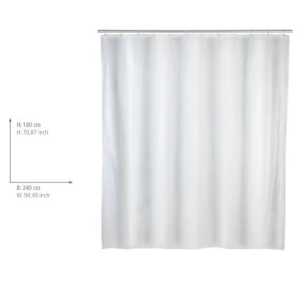 Wenko badeforh�ng i ekstra bredde PEVA 240x200 cm - Hvid