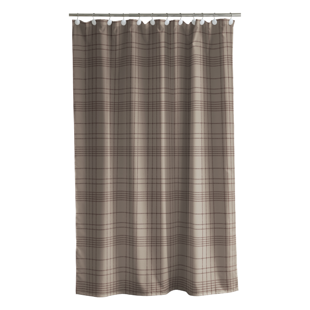 Södahl Tartan Badeforhæng 180x200 cm - Taupe