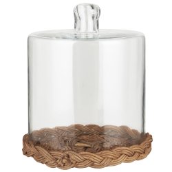 Ib Laursen Glasklokke m/rattanbund mundblst