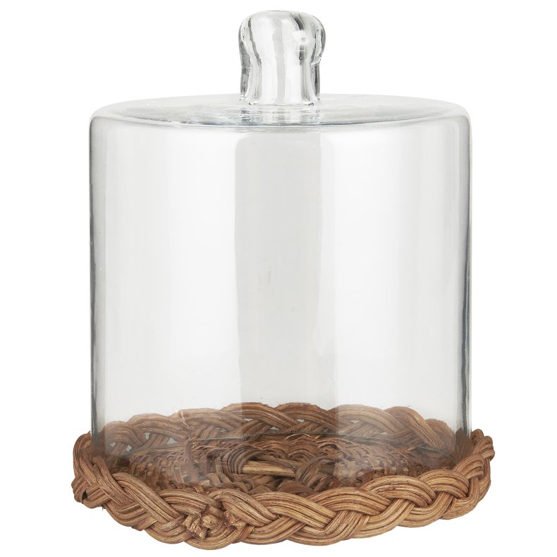 Ib Laursen Glasklokke m/rattanbund mundblst