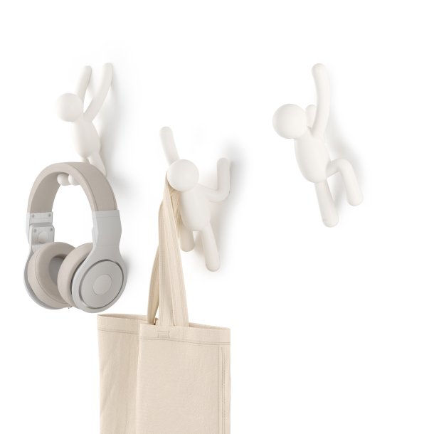 Umbra Buddy knager 3 stk, hvid