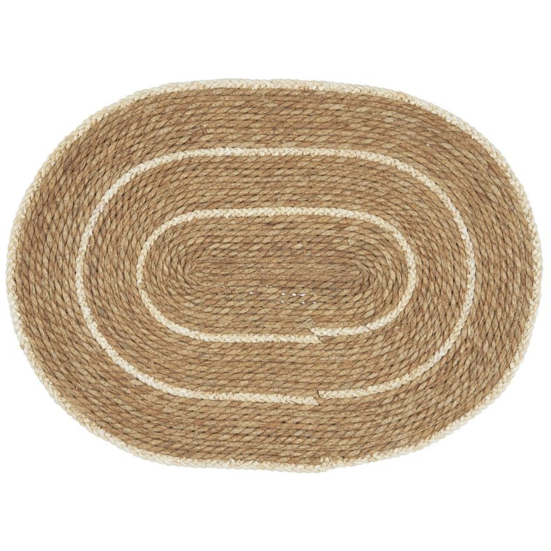 Ib Laursen Drmtte oval natur m/creme striber