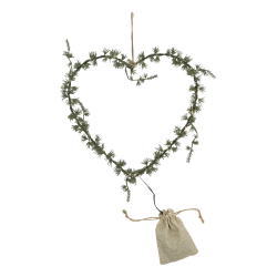 Chic Antique Fleur Krans hjerte m. 25 LED-lys