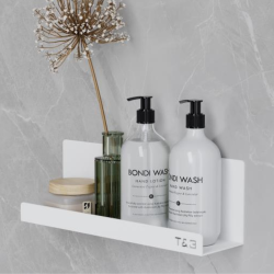 Nortiq T&B selvklbende hylde, Medium T4 - Mat hvid