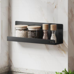 Nortiq T&B selvklbende hylde, Medium T4 - Mat sort