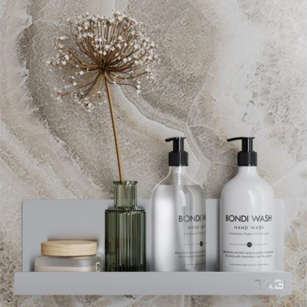 Nortiq T&B selvklbende hylde, Medium T4 - Brstet Alu