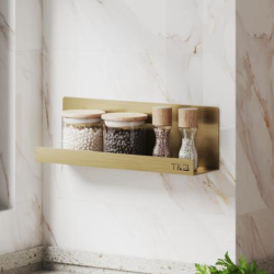 Nortiq T&B selvklbende hylde, Medium T4 - Brstet guld