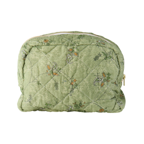 Quiltet toilettaske fra Ib Laursen - Grn m/blomsterranker