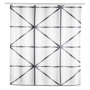 Wenko badeforh�ng 180x200 cm , SHEGE - Hvid/sort