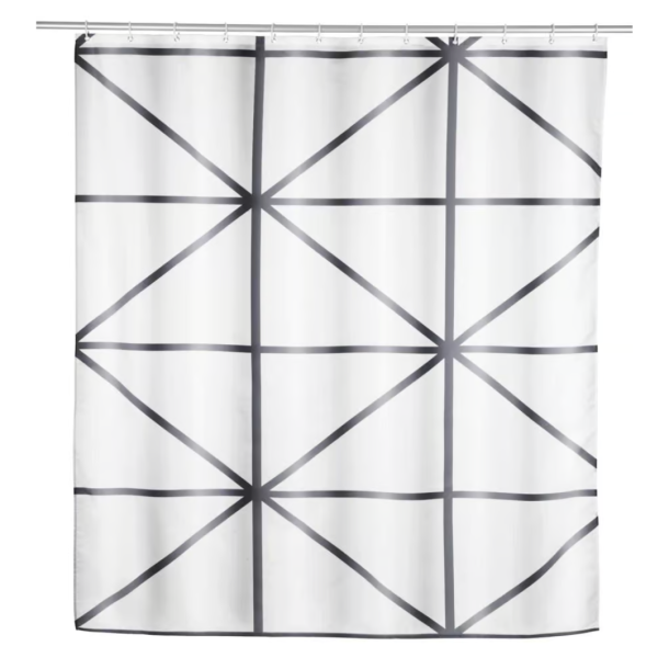 Wenko badeforh�ng 180x200 cm , SHEGE - Hvid/sort