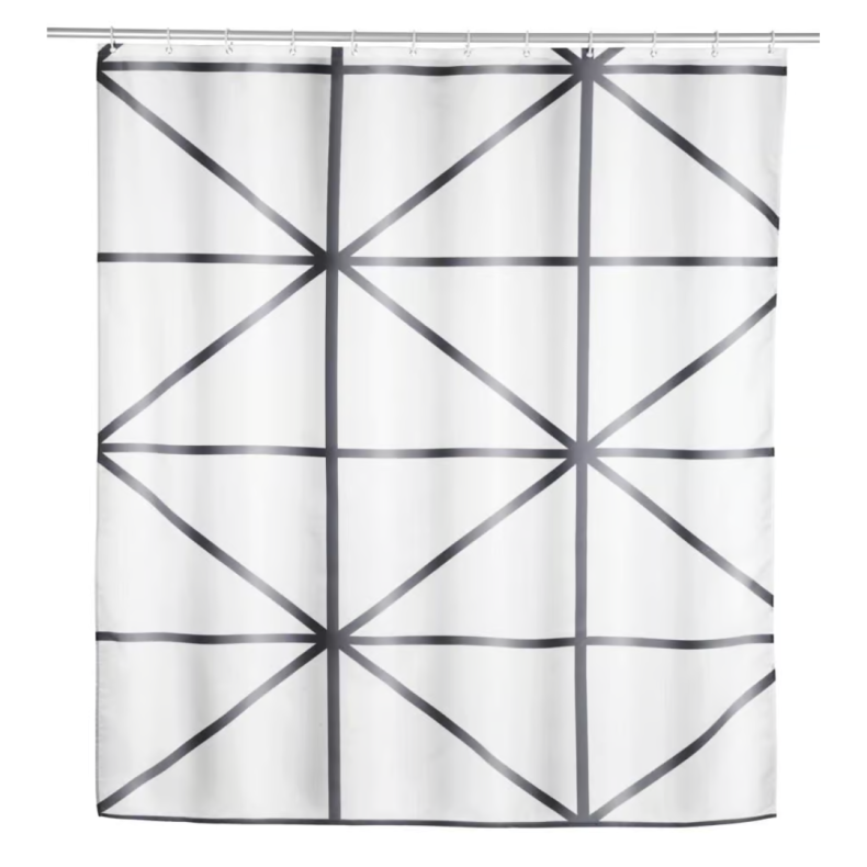 Wenko badeforh�ng 180x200 cm , SHEGE - Hvid/sort