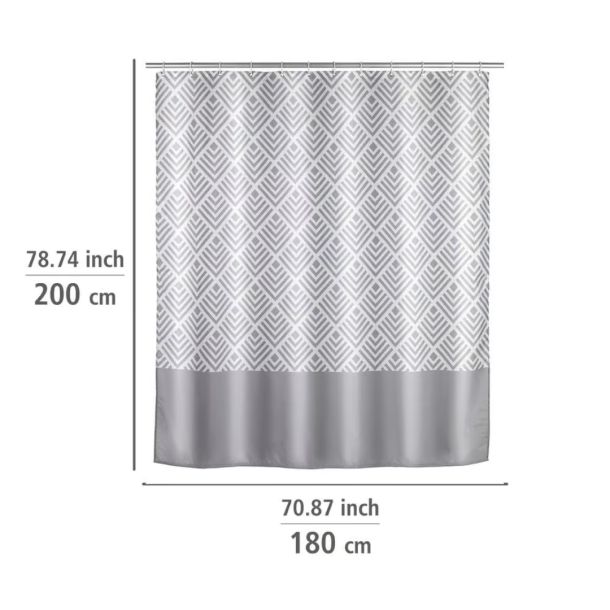 Wenko anti skimmel badeforh�ng, Echo 180x200 cm - Hvid/gr�