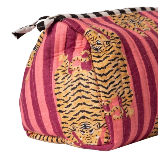 Au Maison Kosmetiktaske, Artisan, tigre-pink/sort