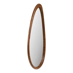 House Nordic Luxon Spejl, organisk form, tr�look, 50x80 cm