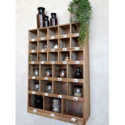 Chic Antique Sorteringsreol m. porcelnsnumre - Natur